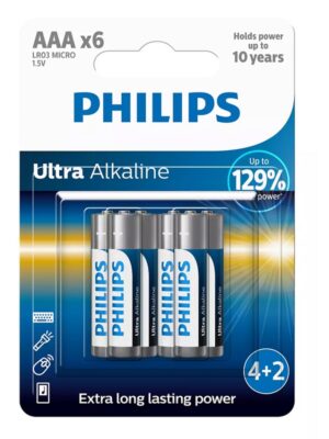 PHILIPS LR03 AAA ULTRA ALKALINE BATTERY Blister 6 τεμ 1