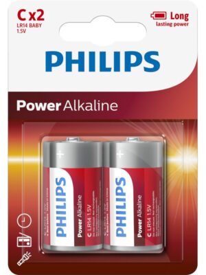 PHILIPS LR14 C 15V POWER ALKALINE BATTERY Blister 2τεμ