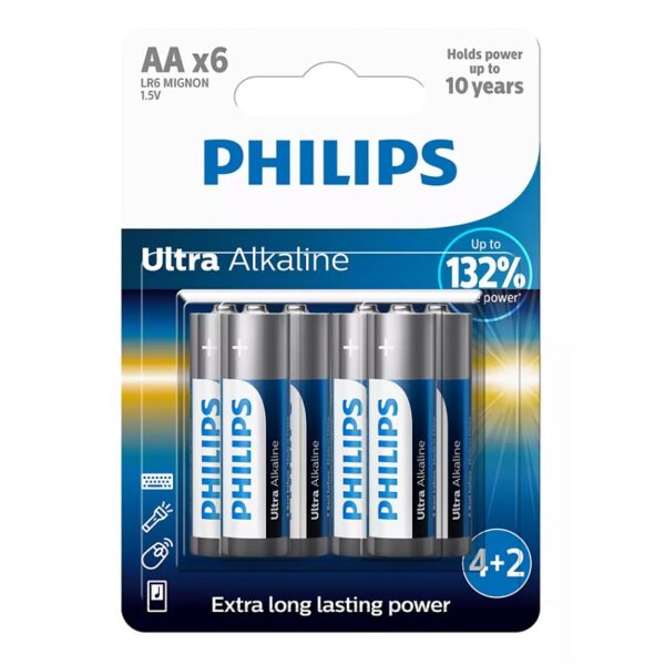 PHILIPS LR6 AA ULTRA ALKALINE BATTERY Blister 6 τεμ