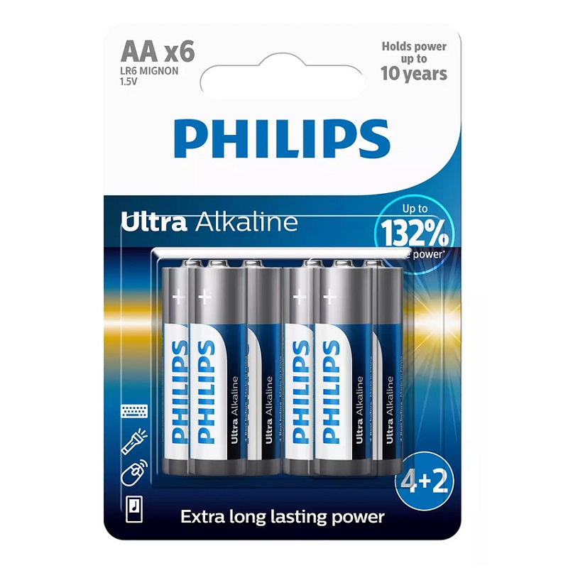 PHILIPS LR6 AA ULTRA ALKALINE BATTERY Blister 6 τεμ