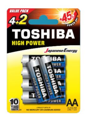 TOSHIBA AA LR6 ΑΛΚΑΛΙΚΗ ΜΠΑΤΑΡΙΑ Blister 4 τεμ 2 Δώρο