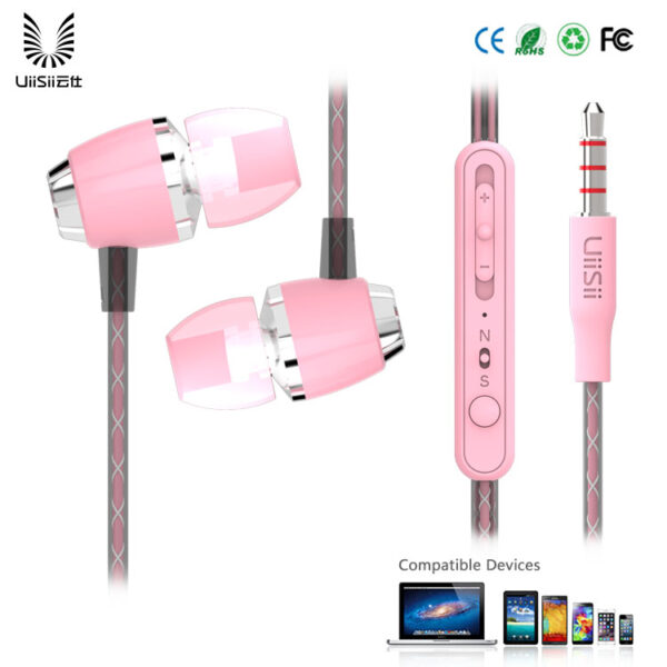 UIISII Handsfree U4 special Round cable PINK