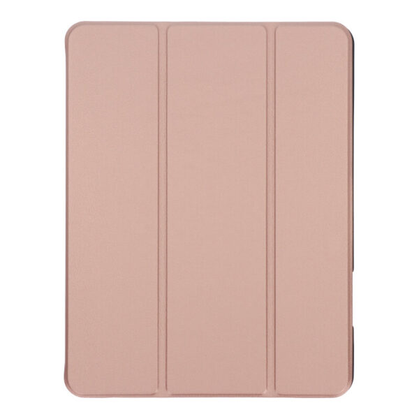 APPLE iPad Air 4 2020 10.9 Triple Folding Leather Case with TPU Pen Slot Rose Gold