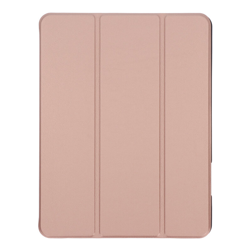 APPLE iPad Air 4 2020 10.9 Triple Folding Leather Case with TPU Pen Slot Rose Gold