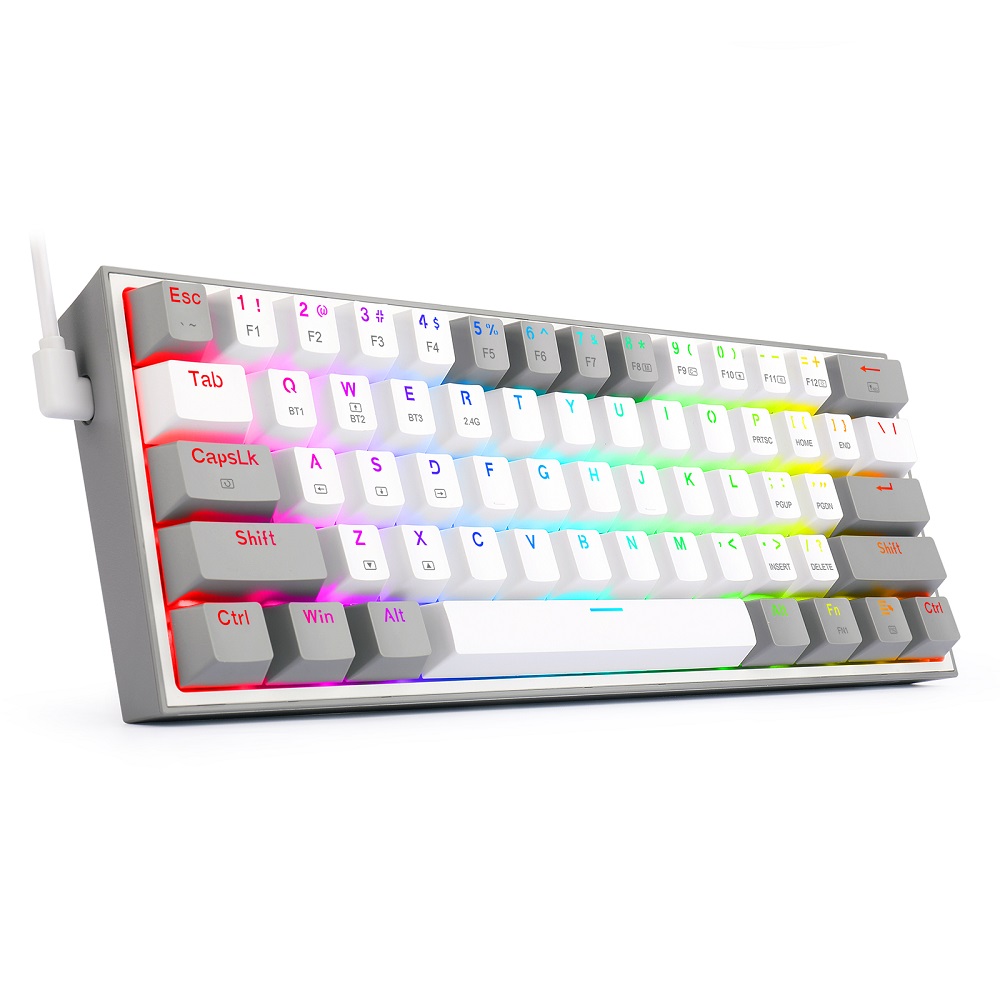 Gaming πληκτρολόγιο Redragon K617 Fizz RGB WhiteGrey 51199 1