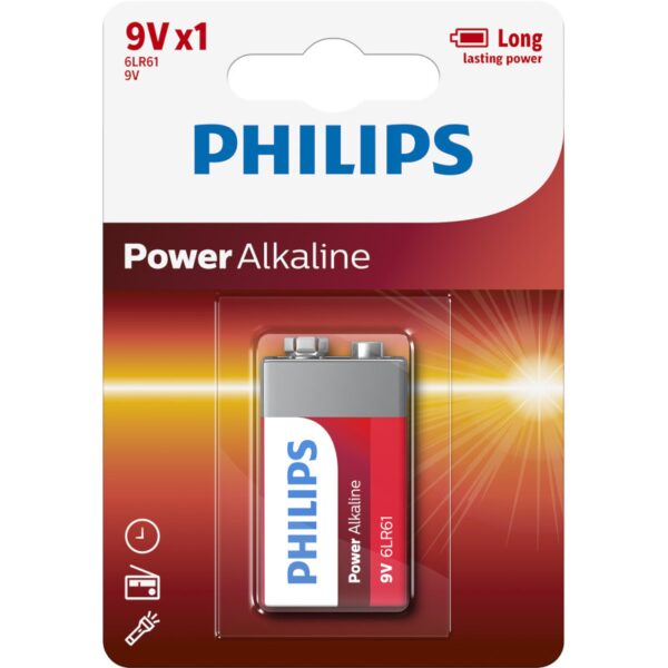 PHILIPS 9V POWER ALKALINE BATTERY Καρτέλα 1 τεμ 1