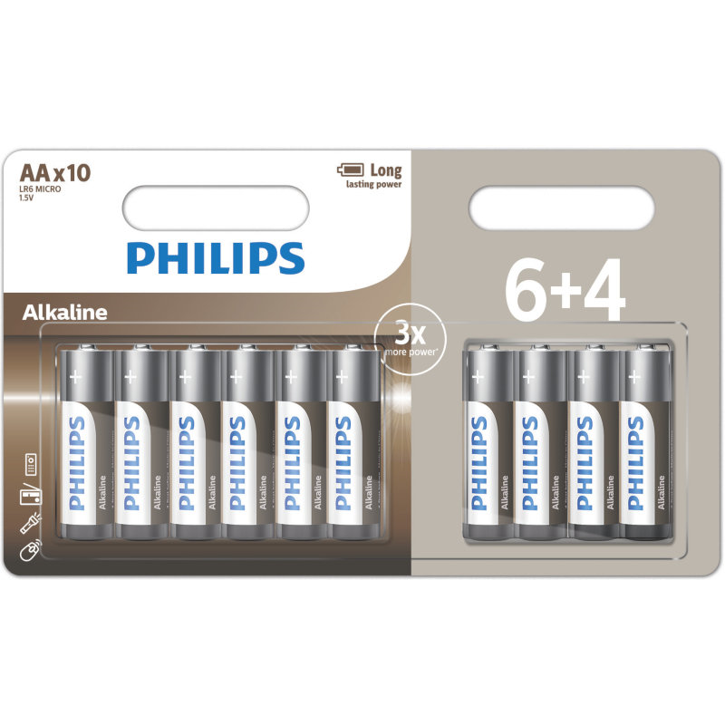 PHILIPS LR6 AA ALKALINE BATTERY Blister 10 τεμ