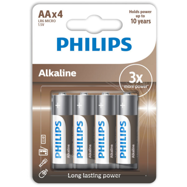 PHILIPS LR6 AA ALKALINE BATTERY Blister 4 τεμ