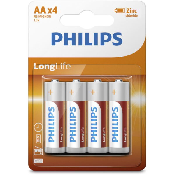 PHILIPS LR6 AA LONGLIFE BATTERY Blister 4 τεμ