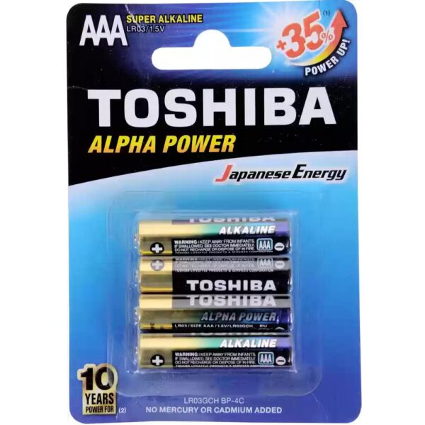 TOSHIBA LR03 AAA ALPHA POWER ΑΛΚΑΛΙΚΗ ΜΠΑΤΑΡΙΑ Blister 4 τεμ 44132